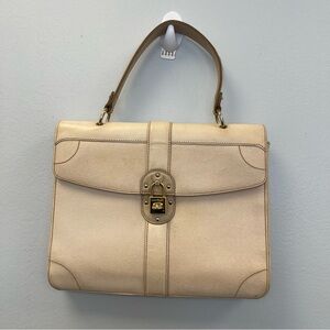 Salvatore Ferragamo Gancini 2way Leather Bag in Beige - AS/IS- Preowned